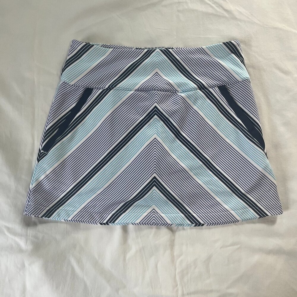Adidas Climacool White Blue Purple Stripe Golf Tennis Skort | Size S